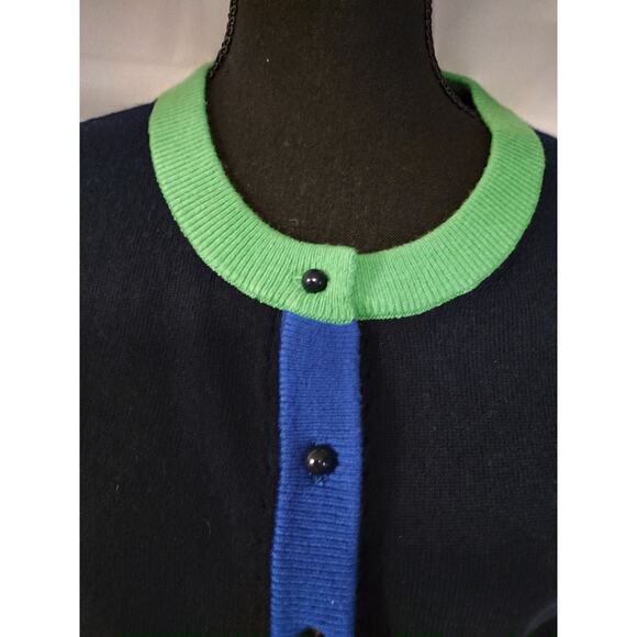 Kate Spade New York Color Block Button Front Sweater Navy Multi Colored - Picture 5 of 8